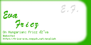 eva fricz business card